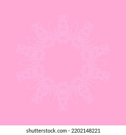 Fondo rosa decorativo con motivos circulares ornamentales. Diseño de plantilla de tarjeta. Ilustración vectorial.