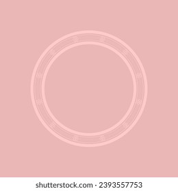 Decorative pink background with ornamental circular pattern. Card template design. Vector illustration.