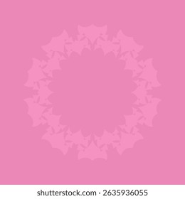 Decorative pink background with ornamental circular pattern. Card template design. Vector illustration.