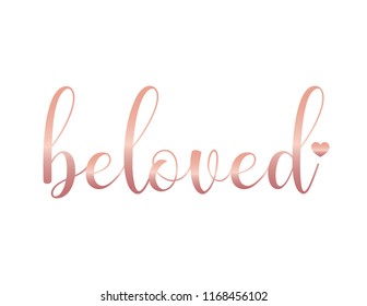 Decorative Pink Beloved Text
