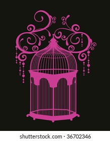 decorative pink birdcage