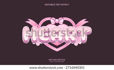 decorative pink cute heart editable text effect design