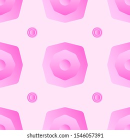 Decorative Pink Geometric Seamless Pattern Design Template in Light Pink Background. Elegant Pattern Template for Decoration, Background, Gift, Wallpaper, Ornament, Paper or Motif