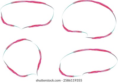 decorative pink green colorful speech bubbles