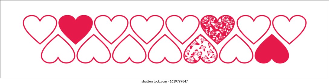 Decorative pink heart line pattern