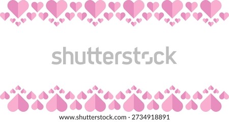 Decorative pink hearts border frame with repeating love shapes creating empty copy space perfect for romantic designs greeting cards invitations banners posters and seasonal celebrations