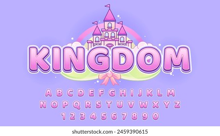 decorative pink kingdom editable text effect vector design