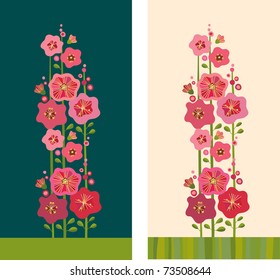 decorative pink mallow flowers