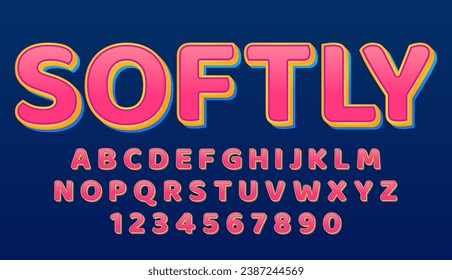 decorative pink pastel editable text effect vector design