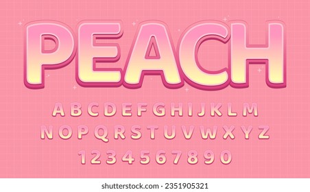 decorative pink peach editable text effect vector design