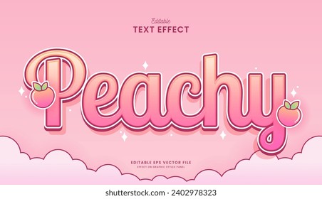 decorative pink peach editable text effect vector design