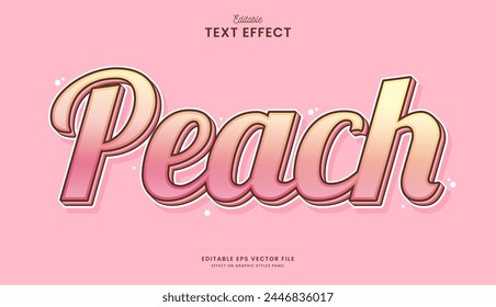 decorative pink peach editable text effect vector design