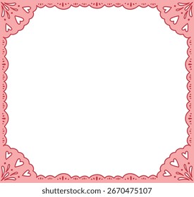 Decorative pink romantic delicate frame vector illustration