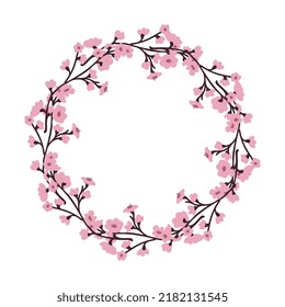 Decorative pink simple sakura frame