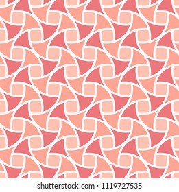 Decorative Pink tiles Vector Seamless Pattern. Art Deco traditional style background. Abstract geometric texture.