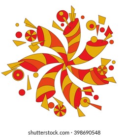 decorative pinwheel in the form of a cornucopia