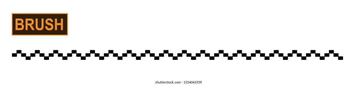 Decorative pixels brush for fashion and digital illustration. Squares embroidery stitch. Colorable and customizable brush.