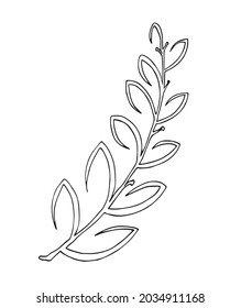 Ilustración vectorial del elemento de diseño vegetal decorativo.