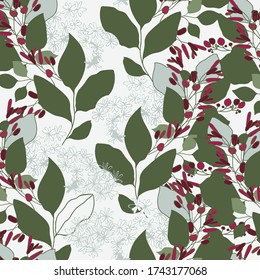 Decorative plant floral vector pattern for textile ans wallpaper goods.