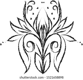 Decorative plant, illustration, vector on white background.