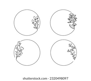 decorative plant and leaf frame illustration