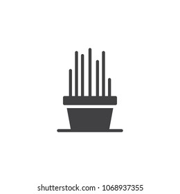 Decorative plant in a pot vector icon. filled flat sign for mobile concept and web design. Houseplant simple solid icon. Symbol, logo illustration. Pixel perfect vector graphics