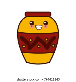 Decorative plant vase cute kawaii cartoon