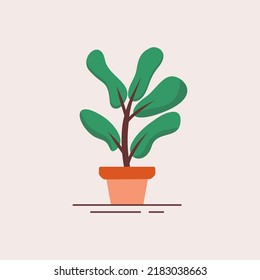 decorative plants indoor logo design vector illustration