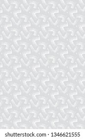Decorative Plaster Effect Wallpaper Template Made with Repeating Brush Stroke Pattern on Vertical Rectangle Background - Gray Elements on White Backdrop - Vector Hand Drawn Design