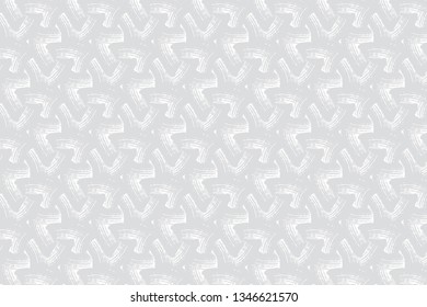 Decorative Plaster Effect Wallpaper Template Made with Repeating Brush Stroke Pattern on Horizontal Rectangle Background - Gray Elements on White Backdrop - Vector Hand Drawn Design