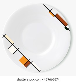 Decorative plate with abstract pattern border