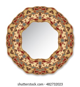 Decorative plate with gold and red ornament
