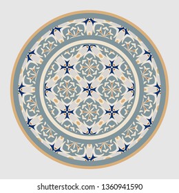 
Decorative plate and mandala for interior design. Home decor. porcelain design.
