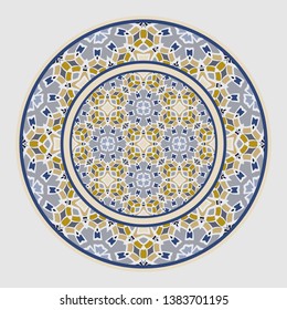 Decorative plate and mandala for interior design. Home decor. porcelain design.