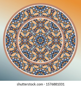 
Decorative plate and mandala for interior design. Home decor. porcelain design. vector mandala pattern.