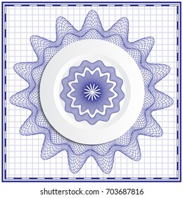 Decorative plate with an ornament in the abstract style. Vector illustration.