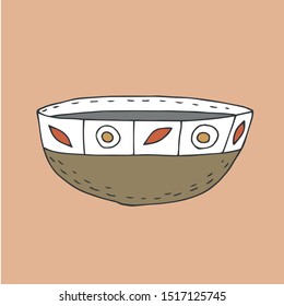 Decorative plate. Vector illustration. Vector clipart.