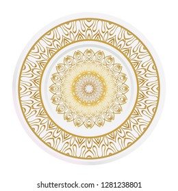 decorative plates for interior design. Color mandala ornament. Vector illustration