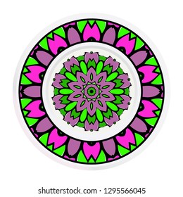 decorative plates for interior design. Color mandala ornament. Vector illustration