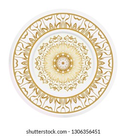 decorative plates for interior design. Color mandala ornament. Vector illustration