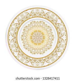 decorative plates for interior design. Color mandala ornament. Vector illustration