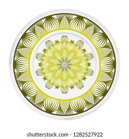 Decorative plates for interior design. Empty dish, porcelain plate mock up design. Vector illustration