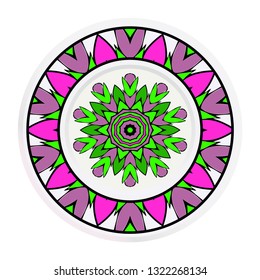 Decorative plates for interior design. Empty dish, porcelain plate mock up design. Vector illustration