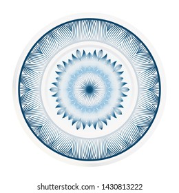 decorative plates for interior design. Empty dish, porcelain plate mock up design. Vector illustration. Decorative plates with Mandala ornament patterns. Home decor background