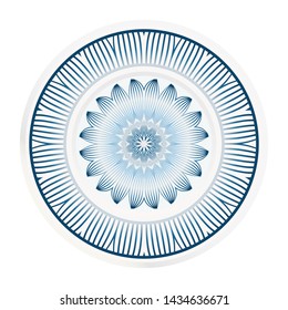 decorative plates for interior design. Empty dish, porcelain plate mock up design. Vector illustration. Decorative plates with Mandala ornament patterns. Home decor background