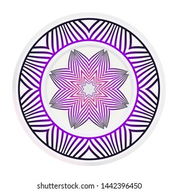 decorative plates for interior design. Empty dish, porcelain plate mock up design. Vector illustration.