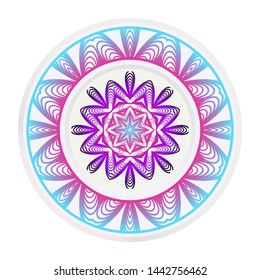 decorative plates for interior design. Empty dish, porcelain plate mock up design. Vector illustration.