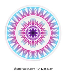 decorative plates for interior design. Empty dish, porcelain plate mock up design. Vector illustration.