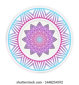 decorative plates for interior design. Empty dish, porcelain plate mock up design. Vector illustration.