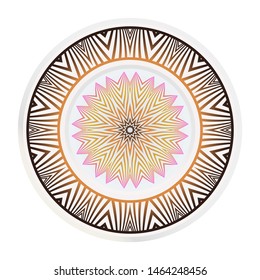 decorative plates for interior design. Empty dish, porcelain plate mock up design. Vector illustration.